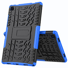 Silicone Matte Finish and Plastic Back Cover Case with Stand A01 for Samsung Galaxy Tab A7 Wi-Fi 10.4 SM-T500 Blue