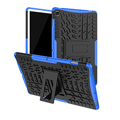 Silicone Matte Finish and Plastic Back Cover Case with Stand A01 for Samsung Galaxy Tab S5e 4G 10.5 SM-T725 Blue