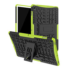 Silicone Matte Finish and Plastic Back Cover Case with Stand A01 for Samsung Galaxy Tab S5e 4G 10.5 SM-T725 Green