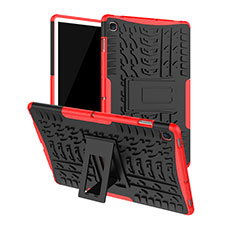 Silicone Matte Finish and Plastic Back Cover Case with Stand A01 for Samsung Galaxy Tab S5e 4G 10.5 SM-T725 Red