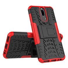Silicone Matte Finish and Plastic Back Cover Case with Stand A02 for Huawei Nova 2i Red