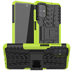 Silicone Matte Finish and Plastic Back Cover Case with Stand A02 for Samsung Galaxy M51 Green