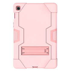 Silicone Matte Finish and Plastic Back Cover Case with Stand A03 for Samsung Galaxy Tab S5e 4G 10.5 SM-T725 Rose Gold