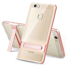 Silicone Matte Finish and Plastic Back Cover Case with Stand for Huawei Honor V8 Max Clear