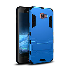 Silicone Matte Finish and Plastic Back Cover Case with Stand for Samsung Galaxy A9 (2016) A9000 Blue