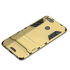 Silicone Matte Finish and Plastic Back Cover Case with Stand for Xiaomi Mi 5X Gold