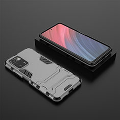 Silicone Matte Finish and Plastic Back Cover Case with Stand for Xiaomi Poco X3 GT 5G Gray