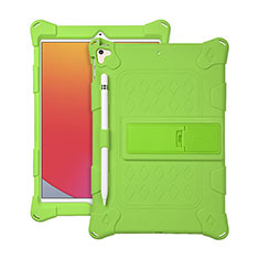 Silicone Matte Finish and Plastic Back Cover Case with Stand H01 for Apple iPad Air 3 Green