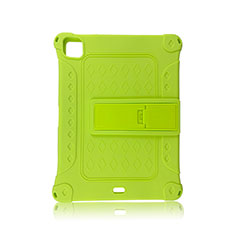 Silicone Matte Finish and Plastic Back Cover Case with Stand H01 for Apple iPad Pro 11 (2020) Green
