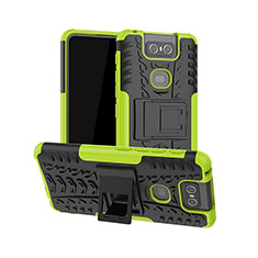 Silicone Matte Finish and Plastic Back Cover Case with Stand JX1 for Asus Zenfone 6 ZS630KL Green