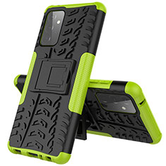 Silicone Matte Finish and Plastic Back Cover Case with Stand JX1 for Samsung Galaxy A72 5G Green