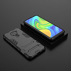 Silicone Matte Finish and Plastic Back Cover Case with Stand KC1 for Xiaomi Redmi 10X 4G Black