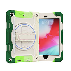Silicone Matte Finish and Plastic Back Cover Case with Stand L01 for Apple iPad Mini 5 (2019) Green