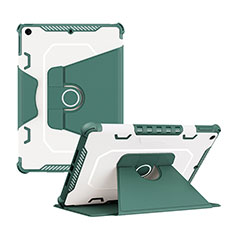 Silicone Matte Finish and Plastic Back Cover Case with Stand L04 for Apple iPad 10.2 (2020) Green