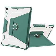 Silicone Matte Finish and Plastic Back Cover Case with Stand L04 for Apple New iPad 9.7 (2017) Green