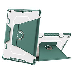 Silicone Matte Finish and Plastic Back Cover Case with Stand L05 for Apple iPad 10.2 (2021) Green