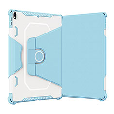 Silicone Matte Finish and Plastic Back Cover Case with Stand L05 for Apple iPad Air 3 Blue