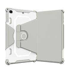 Silicone Matte Finish and Plastic Back Cover Case with Stand L05 for Apple iPad Mini 4 Gray