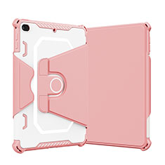Silicone Matte Finish and Plastic Back Cover Case with Stand L05 for Apple iPad Mini 5 (2019) Pink