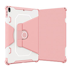 Silicone Matte Finish and Plastic Back Cover Case with Stand L05 for Apple iPad Pro 10.5 Pink