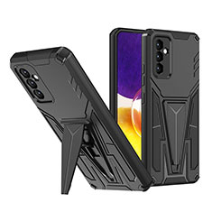 Silicone Matte Finish and Plastic Back Cover Case with Stand MQ1 for Samsung Galaxy Quantum2 5G Black