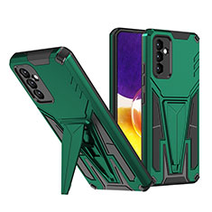 Silicone Matte Finish and Plastic Back Cover Case with Stand MQ1 for Samsung Galaxy Quantum2 5G Green