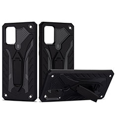 Silicone Matte Finish and Plastic Back Cover Case with Stand YF1 for Samsung Galaxy S20 5G Black