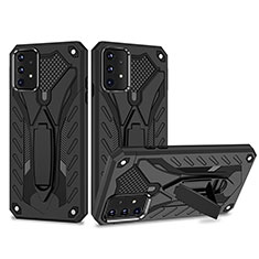 Silicone Matte Finish and Plastic Back Cover Case with Stand YF2 for Samsung Galaxy A52s 5G Black