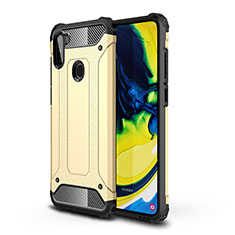 Silicone Matte Finish and Plastic Back Cover Case WL1 for Samsung Galaxy A11 Gold