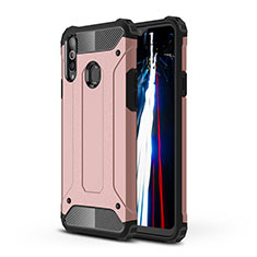 Silicone Matte Finish and Plastic Back Cover Case WL1 for Samsung Galaxy A20s Rose Gold