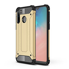 Silicone Matte Finish and Plastic Back Cover Case WL1 for Samsung Galaxy A21 European Gold