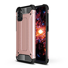 Silicone Matte Finish and Plastic Back Cover Case WL1 for Samsung Galaxy A31 Rose Gold