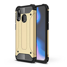 Silicone Matte Finish and Plastic Back Cover Case WL1 for Samsung Galaxy A40 Gold