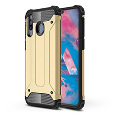 Silicone Matte Finish and Plastic Back Cover Case WL1 for Samsung Galaxy A40s Gold