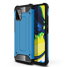 Silicone Matte Finish and Plastic Back Cover Case WL1 for Samsung Galaxy A71 4G A715 Blue