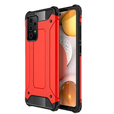 Silicone Matte Finish and Plastic Back Cover Case WL1 for Samsung Galaxy A72 5G Red