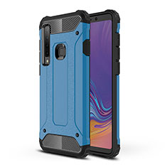 Silicone Matte Finish and Plastic Back Cover Case WL1 for Samsung Galaxy A9 (2018) A920 Blue