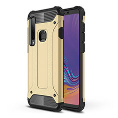 Silicone Matte Finish and Plastic Back Cover Case WL1 for Samsung Galaxy A9 (2018) A920 Gold