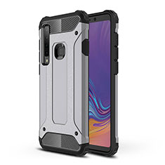 Silicone Matte Finish and Plastic Back Cover Case WL1 for Samsung Galaxy A9 (2018) A920 Gray