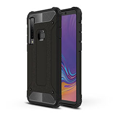 Silicone Matte Finish and Plastic Back Cover Case WL1 for Samsung Galaxy A9 Star Pro Black