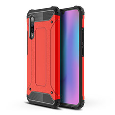 Silicone Matte Finish and Plastic Back Cover Case WL1 for Samsung Galaxy A90 5G Red