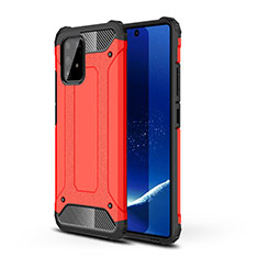 Silicone Matte Finish and Plastic Back Cover Case WL1 for Samsung Galaxy A91 Red