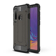 Silicone Matte Finish and Plastic Back Cover Case WL1 for Samsung Galaxy A9s Dark Gray