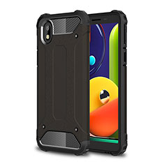 Silicone Matte Finish and Plastic Back Cover Case WL1 for Samsung Galaxy M01 Core Black