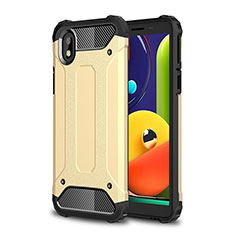 Silicone Matte Finish and Plastic Back Cover Case WL1 for Samsung Galaxy M01 Core Gold