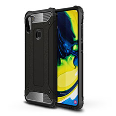 Silicone Matte Finish and Plastic Back Cover Case WL1 for Samsung Galaxy M11 Black