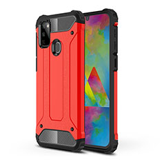Silicone Matte Finish and Plastic Back Cover Case WL1 for Samsung Galaxy M21 Red
