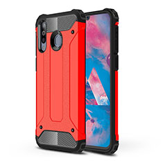 Silicone Matte Finish and Plastic Back Cover Case WL1 for Samsung Galaxy M30 Red