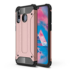 Silicone Matte Finish and Plastic Back Cover Case WL1 for Samsung Galaxy M30 Rose Gold