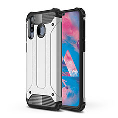 Silicone Matte Finish and Plastic Back Cover Case WL1 for Samsung Galaxy M30 Silver